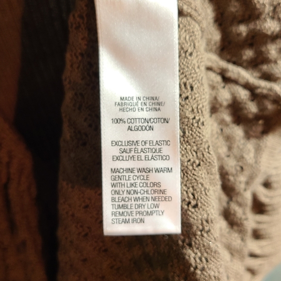 Izod Taupe Women's Cardigan Ruffle Sweater S - Picture 5 of 5